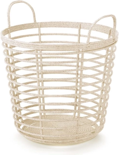 Zanzi Basket Eco Wood füllel, 37,4 cm – krémszínű tárolókosár