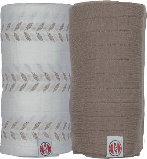 Lodger swaddler Solid matcha szett 2 db 110 x 110 cm birch/buffalo