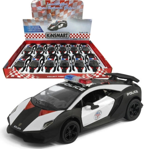 Fém autómodell Lamborghini Sesto Elemento Police 1:38