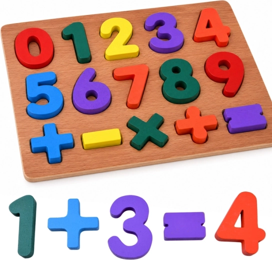 Fa oktatójáték számokkal és matematikai jelekkel