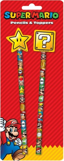 Super Mario iskolai ceruzakészlet radírral és topperrel