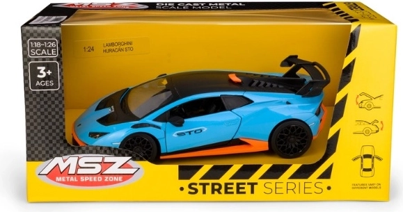 MSZ Lamborghini Huracán STO kék autómodell 1:24 méretarányban