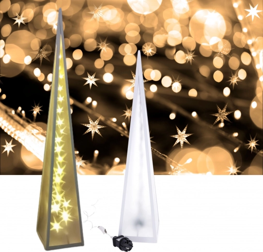 Piramisa LED forgó csillagok 16*16*90 cm