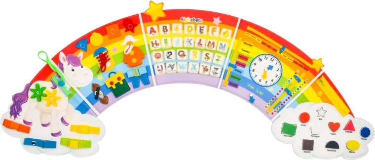 2Kids Toys puha, kihajtható activity board szivárvány felhőkkel - 1 db