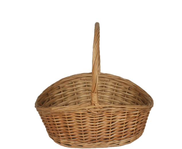 Természetes vesszőkosár fogantyúval 39 × 31 × 17/35 cm