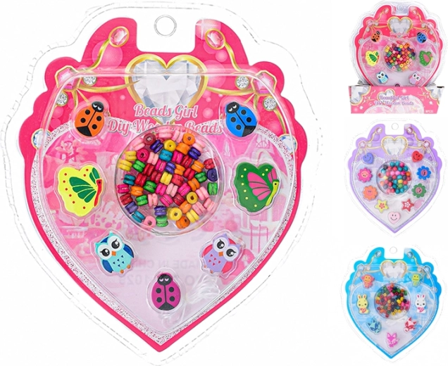 Fafűzős gyöngyök gyerekeknek – bogárkák, virágok és állatkák (8 db)