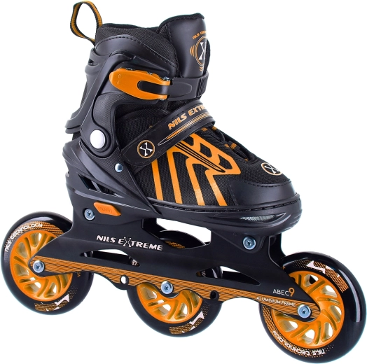 NILS Extreme görkorcsolya három 100 mm-es kerékkel, narancssárga