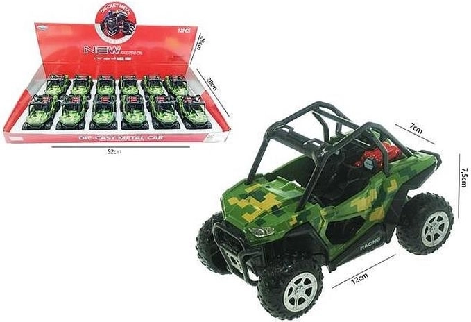 Military stílusú buggy 12 cm, fénnyel és hanggal