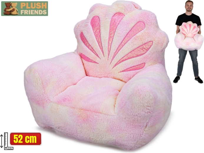 Plush Friends plüss kagyló alakú gyerekkarosszék 52 cm
