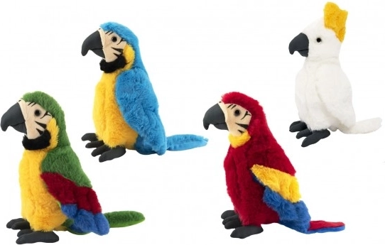 Plüss papagáj 27 cm – puha kis ölelgetnivaló több színben