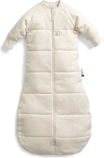 ErgoPouch ujjakkal ellátott bio pamut Jersey hálózsák, oatmeal marle, 3–12 hónapos, 3,5 TOG