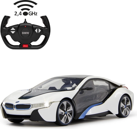 RC BMW i8 autó, fehér, 1:14, 2,4 GHz-es távirányítóval