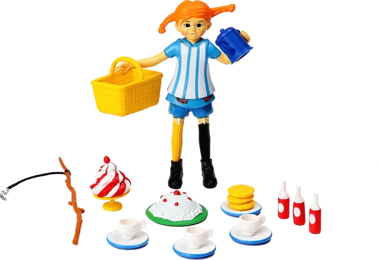 Pippi Langstrumpf figura kiegészítőkkel – teadélután