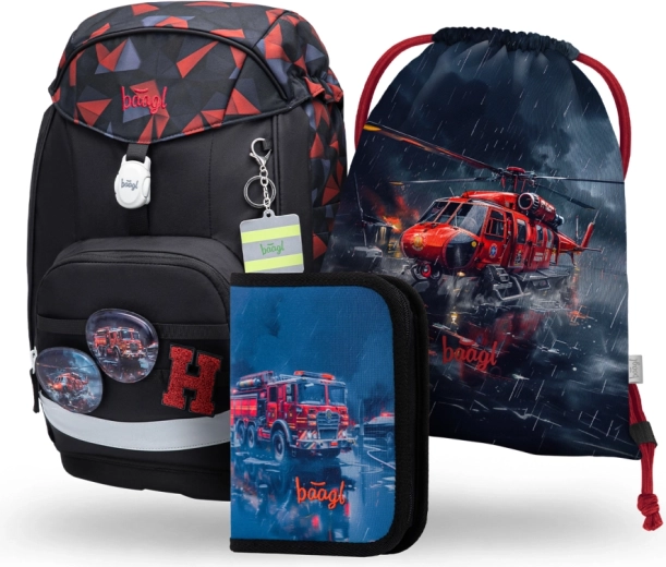 BAAGL Airy Plus Iskolai szett – Mentők: hátizsák, tolltartó és tornazsák