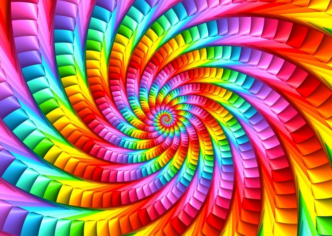 Puzzle Szivárványos pszichedelikus spirál 1000 darabos