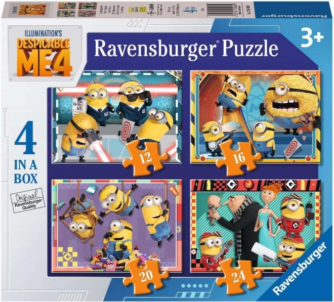 Ravensburger puzzle Gru 4 – 4 darabos készlet (12–24 darab)