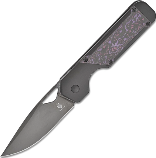 Kizer Militaw összecsukható zsebkés 8,5 cm, DLC, titán és Fatcarbon Purple Haze