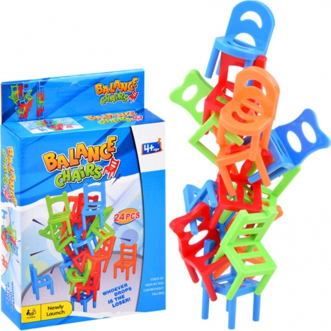 Egyensúlyozó asztali játék – Leeső székecskék – 24 db