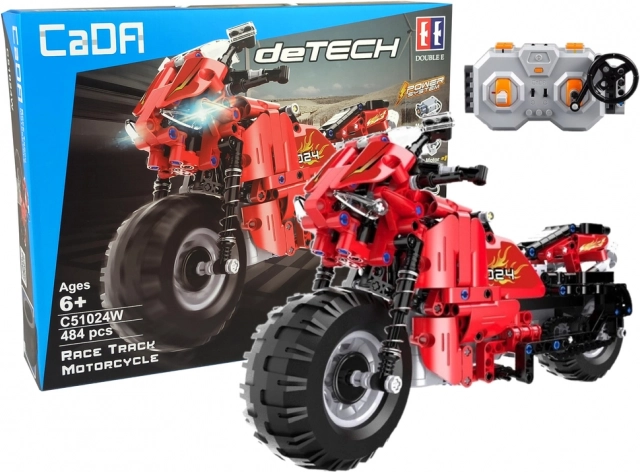 CaDA RC motorkerékpár építőkészlet 2,4 GHz, 484 darab