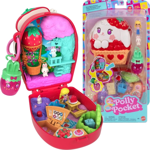 Polly Pocket kompakt készlet nyuszis piknik figurákkal és kiegészítőkkel