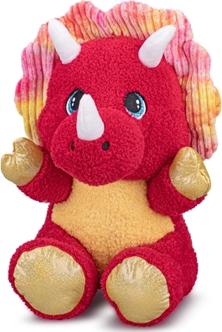 Plüss ülő triceratops piros 16,5 cm