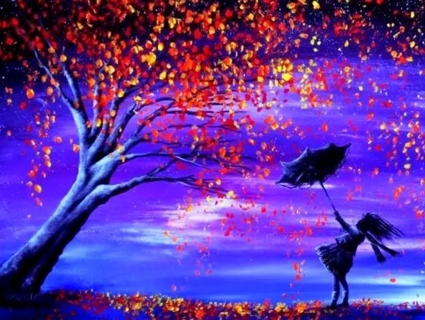 Gyémántfestés Varázslatos fa lánnyal 30 × 40 cm