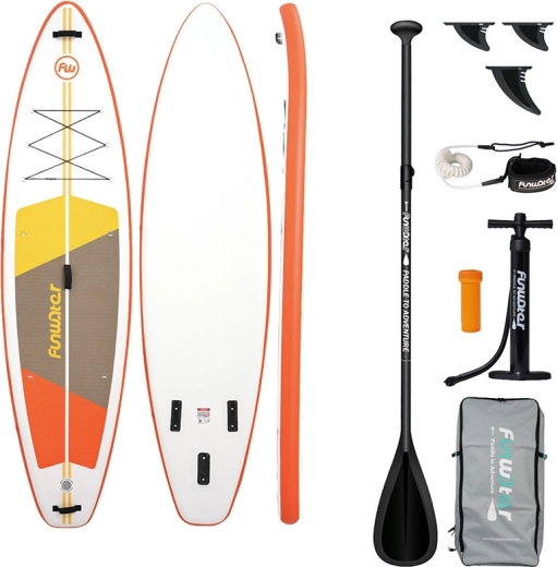 FunWater felfújható all-round paddleboard 335 × 84 × 15 cm, narancssárga–fehér
