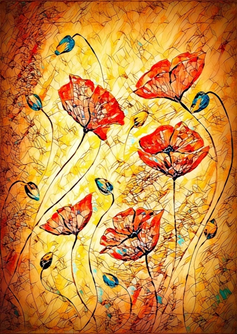 Puzzle Vörös pipacsok 1000 darab