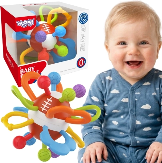 Woopie baby szenzoros csörgő és rágóka labda babáknak 0+