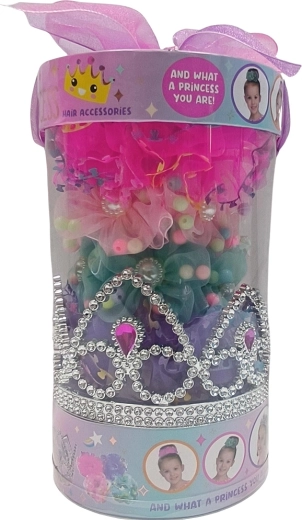 Színes hajgumik gyerekeknek koronával – készlet