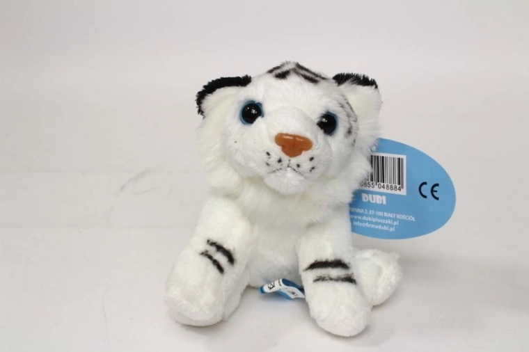Ülő fehér tigris plüssfigura 14 cm