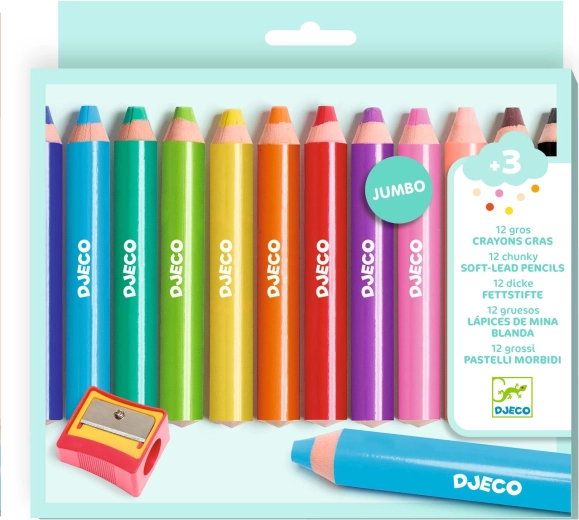 Djeco élénk színes ceruzák, 12 db