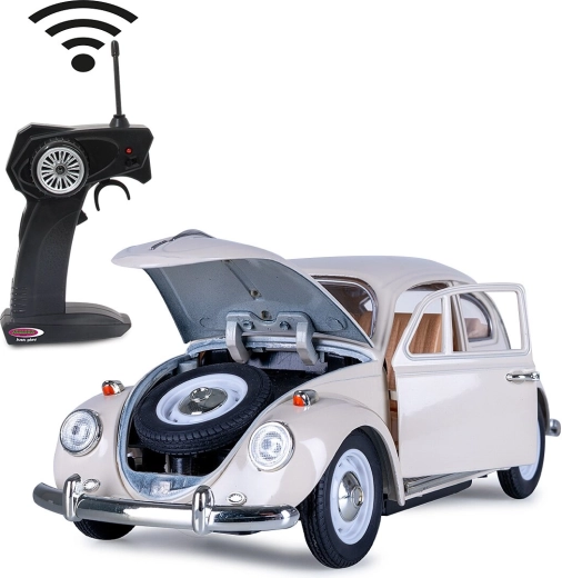 Jamara RC Volkswagen Beetle fémmodell 1:18 méretarányban, krémfehér