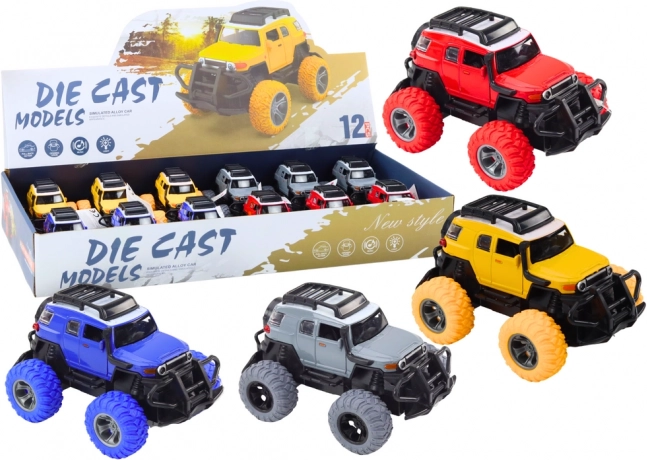 1:32 méretarányú terepautó, fém, gumikerék, fények, hangok, meghajtás