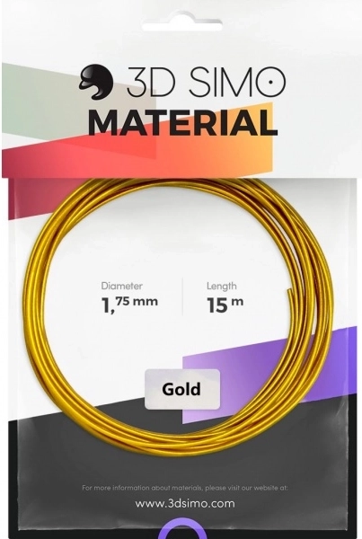 Filament real gold 1,75 mm 3D tollhoz és nyomtatáshoz – arany, 15 m