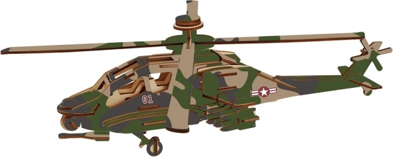 Woodcraft fa 3D puzzle harci helikopter APACHE
