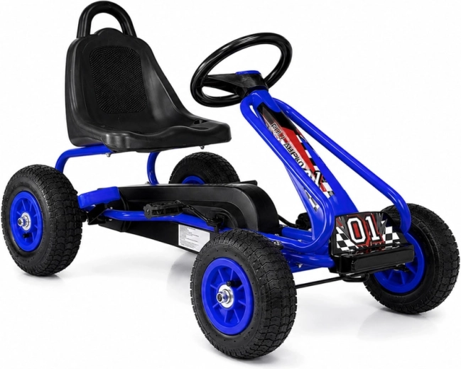 Kék pedálos gokart gyermekeknek