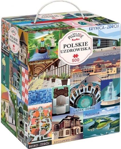 Puzzlove kirakó – Lengyel fürdővárosok, 500 darab