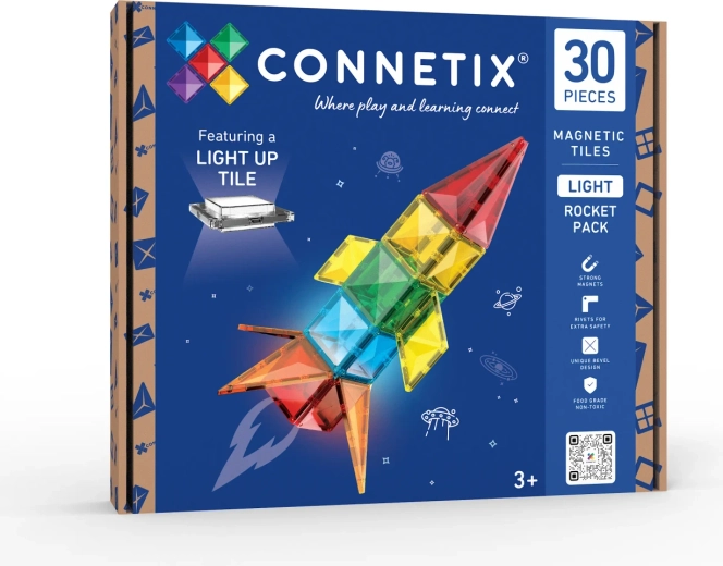 CONNETIX világító rakétakészlet, 30 darab