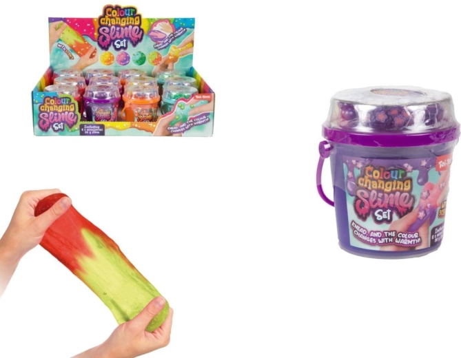 Színváltós slime szett vödörben (4 szín)
