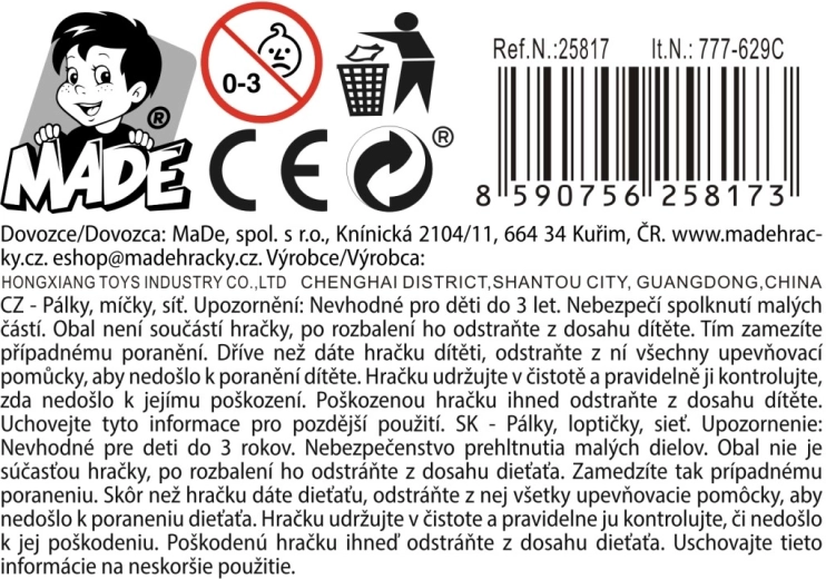 Strandtenisz készlet ütőkkel, labdával és hálóval