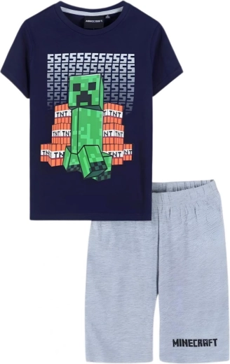 Minecraft pizsama sötétkék-szürke színben