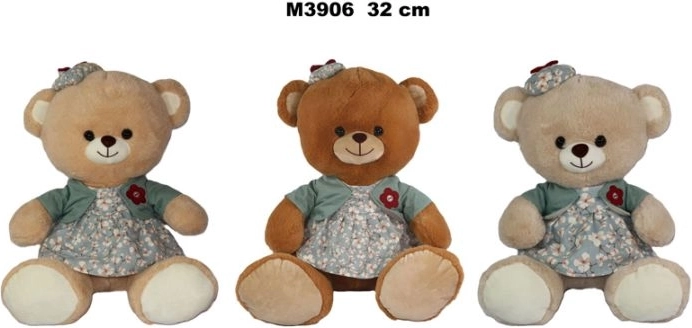 Plüssmackó ruhában 32 cm - 1 darab