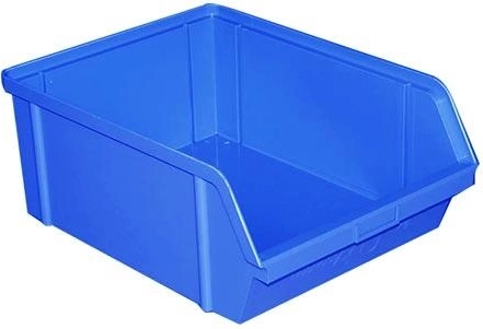 Ferde előlappal ellátott tárolóláda 40 kg, 400 × 300 × 162 mm, kék