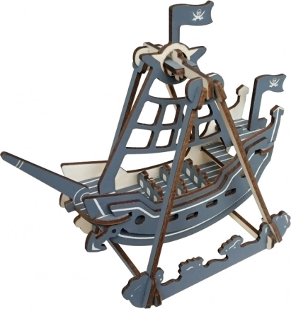 Woodcraft fa 3D puzzle kalózhinta