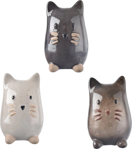 Porcelán dekoráció Macska 13 cm (3 változat)