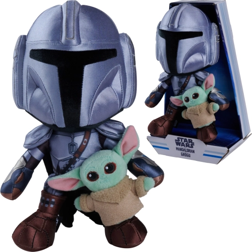 Disney Star Wars plüss szett Mandalorian és Grogu 25 cm és 7 cm