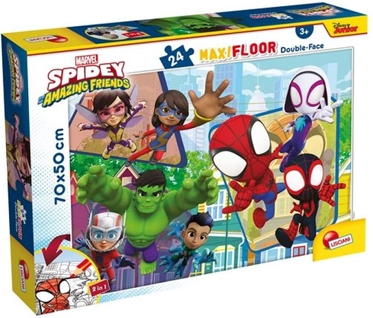 Lisciani Marvel Spidey és csodálatos barátai – maxi padlópuzzle 24 darabbal (70 × 50 cm)