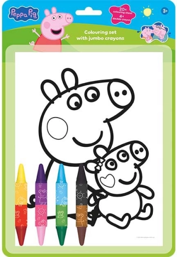 Peppa Malac kétoldalas zsírkrétás színezőszett