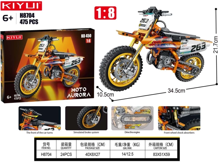 Motokrossz építőjáték 475 darab